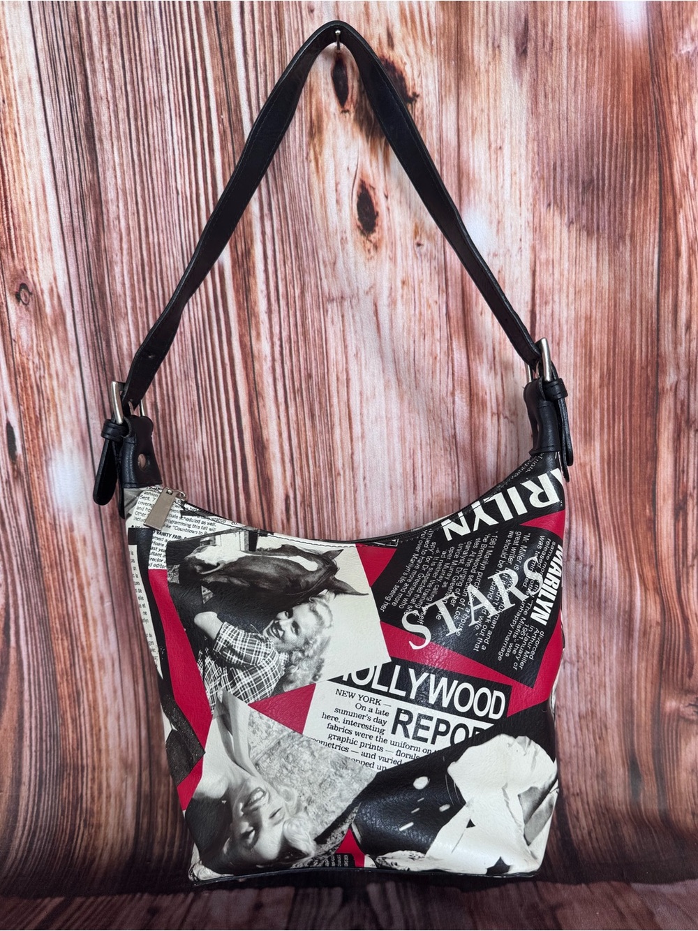Marilyn Monroe Newsprint Hollywood Tote Purse